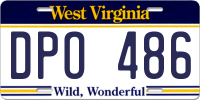 WV license plate DPO486