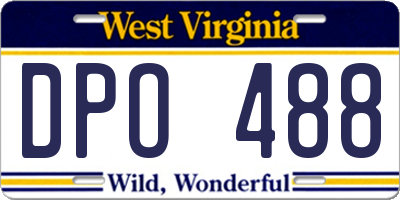 WV license plate DPO488