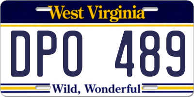 WV license plate DPO489