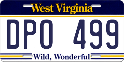WV license plate DPO499