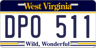 WV license plate DPO511