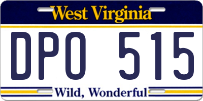 WV license plate DPO515
