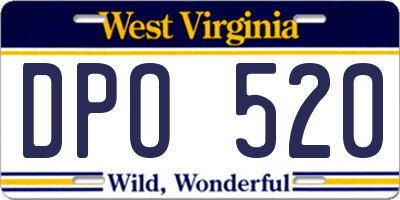 WV license plate DPO520