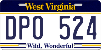 WV license plate DPO524
