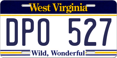 WV license plate DPO527