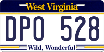 WV license plate DPO528
