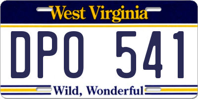 WV license plate DPO541