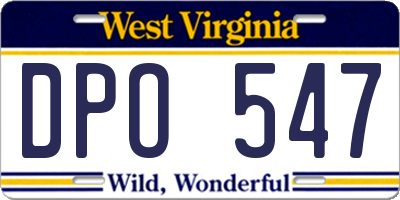WV license plate DPO547
