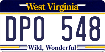 WV license plate DPO548