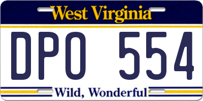 WV license plate DPO554