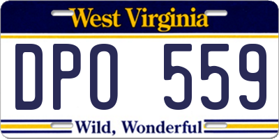 WV license plate DPO559