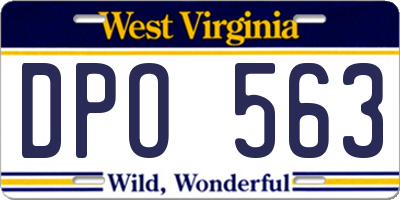 WV license plate DPO563