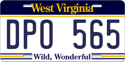 WV license plate DPO565