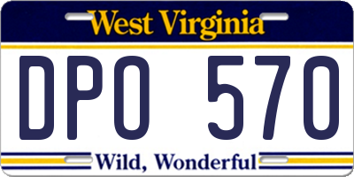 WV license plate DPO570