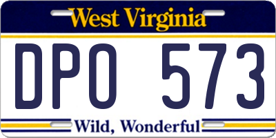 WV license plate DPO573