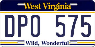 WV license plate DPO575