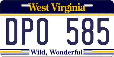WV license plate DPO585