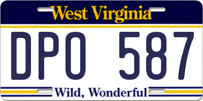 WV license plate DPO587