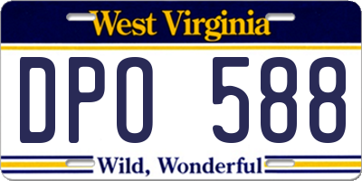 WV license plate DPO588