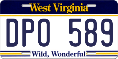 WV license plate DPO589