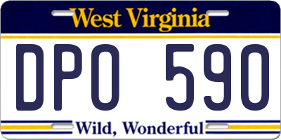 WV license plate DPO590