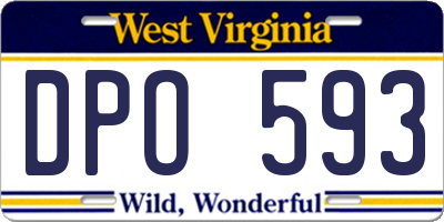 WV license plate DPO593
