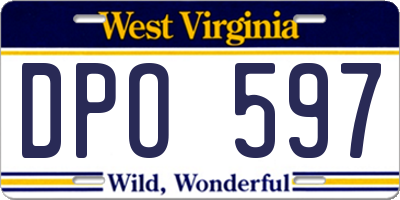 WV license plate DPO597