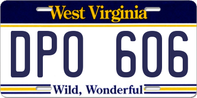 WV license plate DPO606