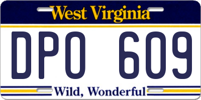 WV license plate DPO609