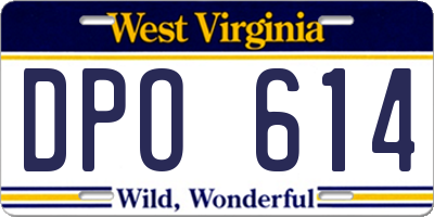 WV license plate DPO614