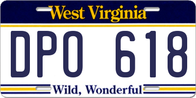 WV license plate DPO618