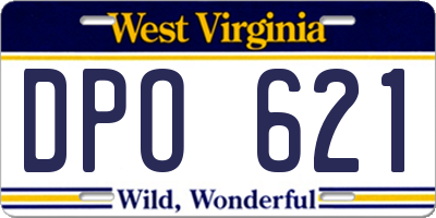 WV license plate DPO621