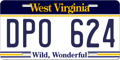 WV license plate DPO624