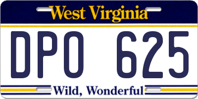 WV license plate DPO625