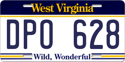 WV license plate DPO628