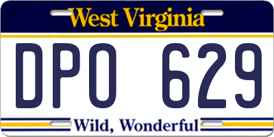 WV license plate DPO629