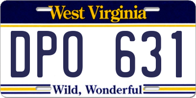 WV license plate DPO631