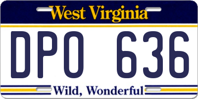WV license plate DPO636