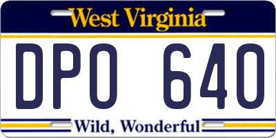 WV license plate DPO640