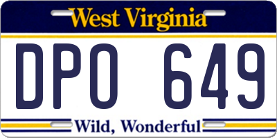 WV license plate DPO649