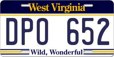 WV license plate DPO652