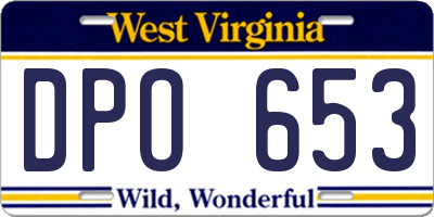 WV license plate DPO653