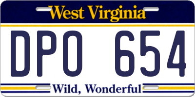 WV license plate DPO654