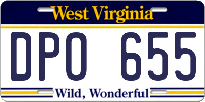 WV license plate DPO655