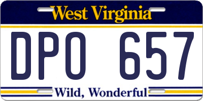 WV license plate DPO657