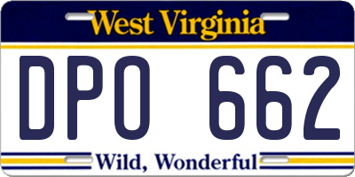 WV license plate DPO662