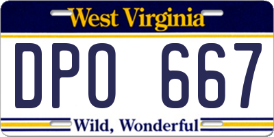 WV license plate DPO667