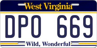 WV license plate DPO669
