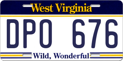 WV license plate DPO676