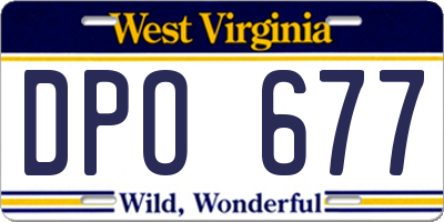 WV license plate DPO677